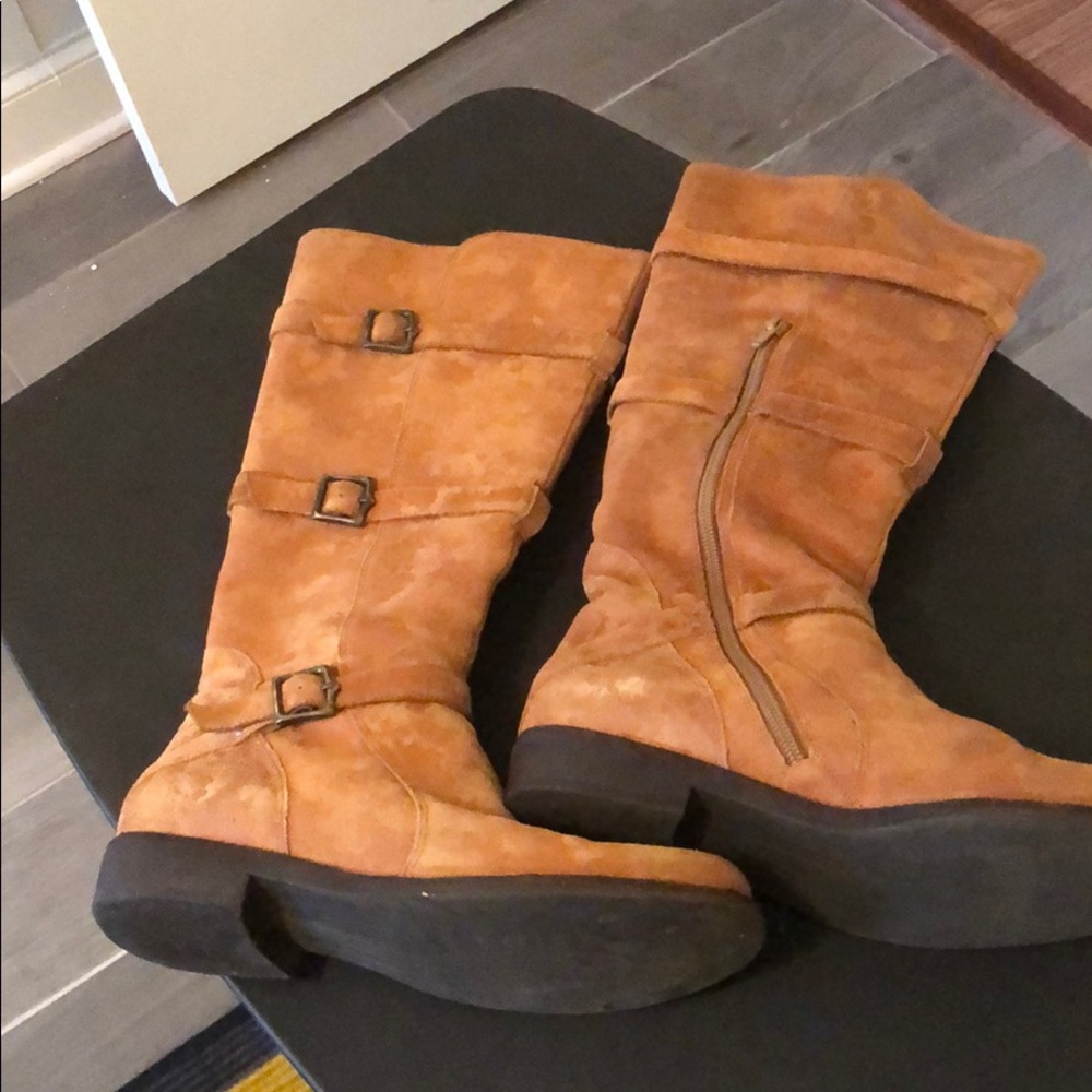 Tan Leather/Suede ladies boots